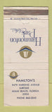 Matchbook Cover Hammonton Park Clothes Hamilton's Miami Beach FL WORN 30 Strike