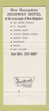 Matchbook Cover - New Hampshire Highway Hotel Concord NH 30 Strike