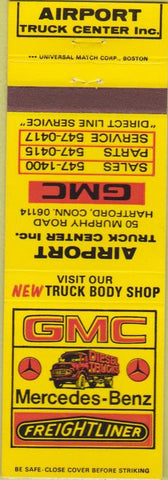 Matchbook Cover - GMC Mercedes Benz Freight Trucks Hartford CT