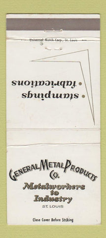 Matchbook Cover - General Metal Products St Louis MO 30 Strike