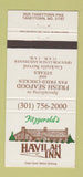 Matchbook Cover - Fitzgerald's Havilan Inn Taneytown MD 30 Strike