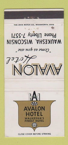 Matchbook Cover - Avalon Hotel Waukesha WI WEAR 30 Strike
