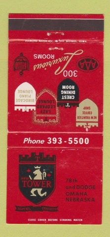Matchbook Cover - New Tower Hotel Courts Omaha NE WEAR 30 Strike