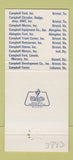 Matchbook Cover - Campbell Corp Ford AMC Dodge Bristol VA TN 30 Strike