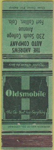 Matchbook Cover - Andrews Oldsmobile Fort Collins CO WEAR