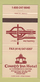 Matchbook Cover - Country Inn Hotel Waukesha WI 30 Strike
