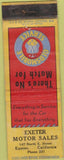 Matchbook Cover - Exeter Oldsmobile WEAR