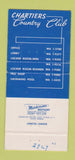 Matchbook Cover - Chartiers Country Club Pittsburgh PA 30 Strike
