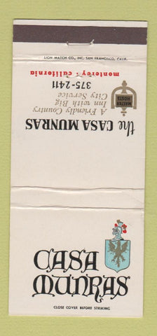 Matchbook Cover - Casa Munras Monterey CA 30 Strike