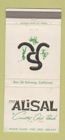 Matchbook Cover - Alisal Country Club Solvang CA WEAR 30 Strike