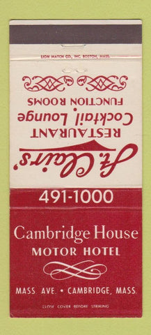 Matchbook Cover - Cambridge Hotel Motor Hotel Cambridge MA 30 Strike
