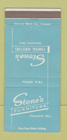Matchbook Cover - Stone's Funeral Chesterhill OH Furniture 30 Strike