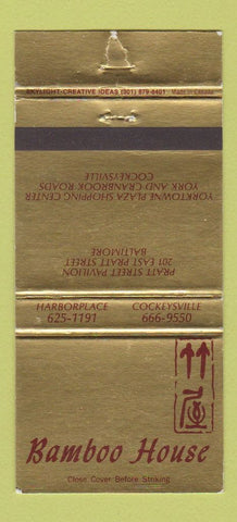 Matchbook Cover - Bamboo House Restaurant Baltimore MD Cockeysville 30 Strike