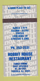 Matchbook Cover - Hobbit House Restaurant Tuscola IL 30 Strike