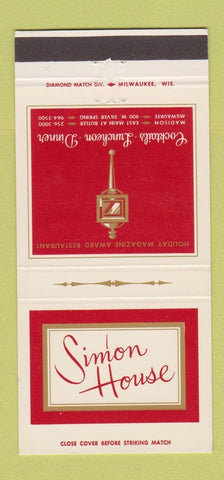 Matchbook Cover - Simon House Madison Milwaukee WI Restaurant 30 Strike