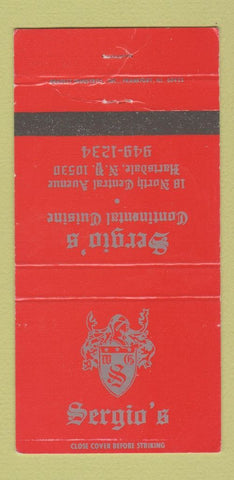 Matchbook Cover - Sergio's Restaurant Hartsdale NY WEAR 30 Strike