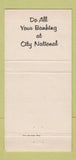Matchbook Cover - City National Drive In Bank Austin TX 30 Strike