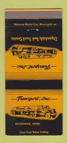Matchbook Cover - Transport Inc Trucking 30 Strike