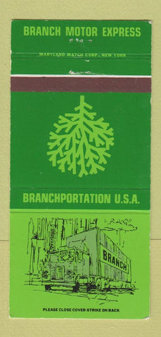 Matchbook Cover - Branch Motor Express Trucking 30 Strike