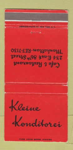 Matchbook Cover - Kleine Konditorei New York City Cafe WEAR 30 Strike