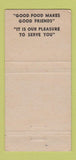 Matchbook Cover - Frank Buresh Lobster House Brookfield IL WEAR 30 Strike