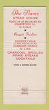 Matchbook Cover - The Flame Restaurant  Countryside IL Route 66 30 Strike