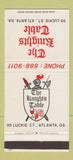 Matchbook Cover - The Knights Table Atlanta GA 30 Strike