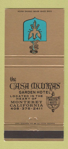 Matchbook Cover - The Casa Munras Garden Hotel Monterey CA 30 Strike