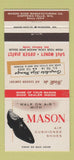 Matchbook Cover - Mason Shoes Allen Alleman Mount Joy PA 30 Strike