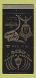 Matchbook Cover - Farina's Golden Lantern Warwick RI WEAR 30 Strike