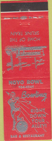 Matchbook Cover - Noyo Bowling CA red