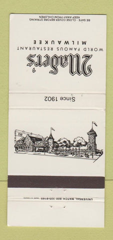 Matchbook Cover - Mader's Restaurant Milwaukee WI 30 Strike