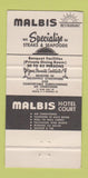 Matchbook Cover - Malbis Hotel Courts Restaurant Mobile AL 30 Strike