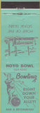 Matchbook Cover - Noyo Bowling CA turqouise