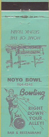 Matchbook Cover - Noyo Bowling CA turqouise