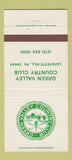 Matchbook Cover - Green Valley Country Club Lafayette Hill PA 30 Strike