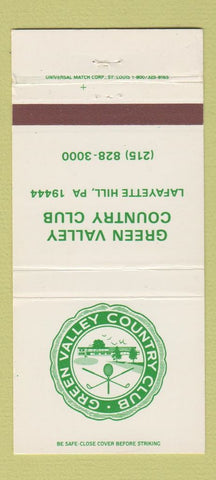 Matchbook Cover - Green Valley Country Club Lafayette Hill PA 30 Strike
