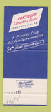 Matchbook Cover - Country Foxcroft Club Jenkintown PA 30 Strike