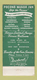 Matchbook Cover - Pocono Manor Inn PA WORN 30 Strike