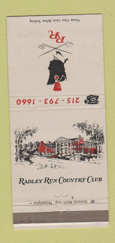 Matchbook Cover - Radley Run Country Club West Chester PA 30 Strike