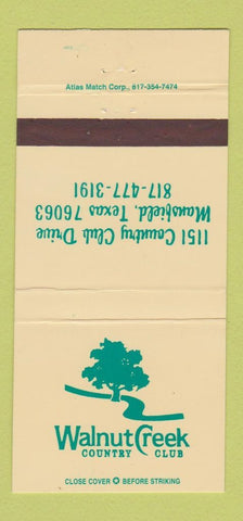 Matchbook Cover - Walnut Creek Country Club Mansfield TX 30 Strike