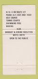 Matchbook Cover - Marble Island Golf Yacht Club Colchester VT 30 Strike