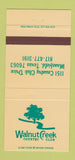 Matchbook Cover - Walnut Creek Country Club Mansfield TX 30 Strike