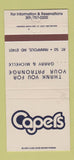 Matchbook Cover - Capers Restaurant Annapolis MD 30 Strike