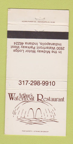 Matchbook Cover - Arthur's Waterfront Restaurant Indianapolis IN 30 Strike