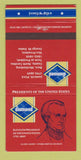 Matchbook Cover - Diamond US Presidents James K Polk 30 Strike