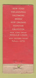 Matchbook Cover West Coast Line Shipping New Orleans NYC WORN 21 Strike Feature