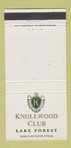 Matchbook Cover - Knollwood Club Lake Forest golf IL 30 Strike