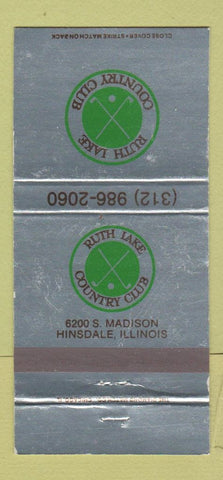 Matchbook Cover - Ruth Lake Country Club Hinsdale IL SILVER 30 Strike