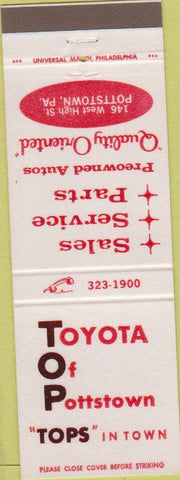 Matchbook Cover - Toyota of Pottstown PA